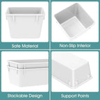 WOWBOX 25 PCS Plastic Drawer Organizer Set, 4 Sizes Desk Drawer Divider Organizers and Storage Bins for Makeup, Jewelry, Gadg