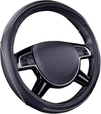Car Pass Color Piping Microfiber Leather Universal Fit Steering Wheel Cover,Perfectly fit for 14.5-15 inches Suvs,Vans,Trucks