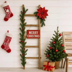 Blanket Ladder Fully Assembled 57in Wooden Ladder Shelf Living Room Bathroom Bedroom Decorative Wall Leaning Farmhouse Quilt 