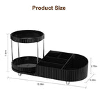Makeup Organizer Countertop for Vanity with 360 Rotating Perfume Trays, 7-Compartment Skincare Organizers and Make Up Desk St