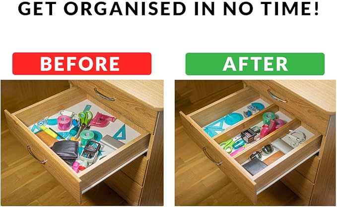 Adjustable Bamboo Drawer Dividers – SMALL SIZE, Expandable 12–16 inch – Spring Loaded Drawer Organizer for Kitchen, Dresser, 