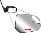 Replacement Passenger Right Side Mirror Glass Heated with Blind Spot Glass and Back Plate for Ford Transit Connect from 2014 to 2023