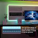 WS2812B RGB LED Strip 16.4ft 5V Individually Addressable 5mm Ultra Thin 2020SMD Dream Color Smart RGB 160LEDs/m 800ICs Flexible Tape Light for Car TV Backlighting (No Power/Controller)