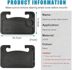 1 Pack Steering Wheel Tray for Honda Accord 2023 2024 2025, Portable Car Desk for Laptop Eating Auto Table Food Holder Black