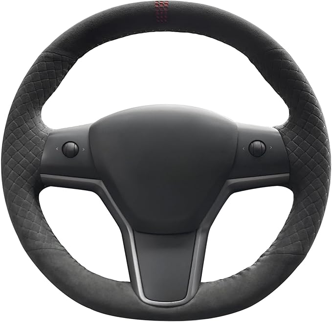 MEWANT Hand Stitched Steering Wheel Cover for Tesla Model 3 2017-2023 / Model Y 2020-2023 Accessories