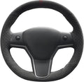 MEWANT Hand Stitched Steering Wheel Cover for Tesla Model 3 2017-2023 / Model Y 2020-2023 Accessories