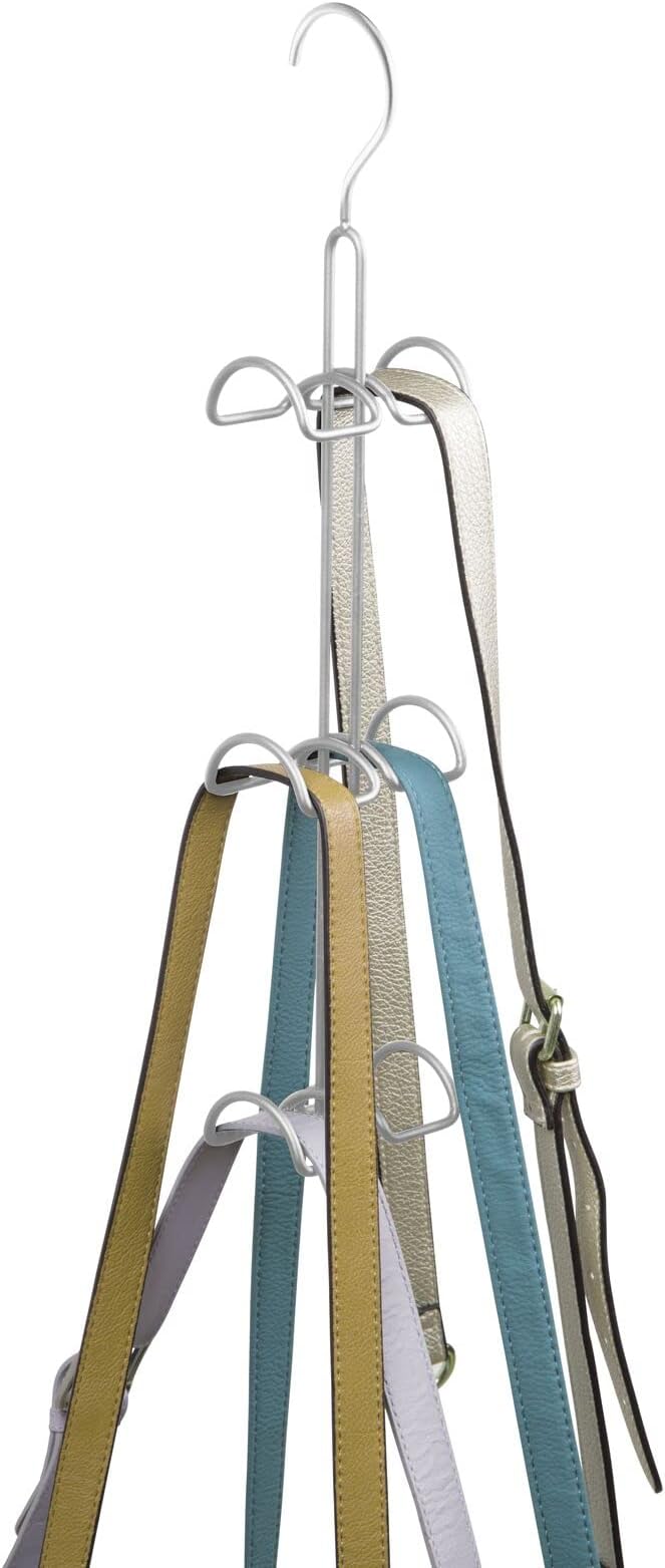 mDesign Metal Wire Over The Closet Rod Hanging Storage Organizer Hanger for Storing and Organizing Purses, Backpacks, Satchel