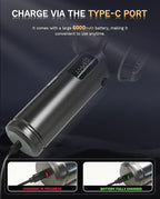 Baiwade Cordless Handheld Car Vacuum Cleaner, 15000PA High Power 2-in-1 Mini Vacuum Duster & Inflator with LED Display Screen