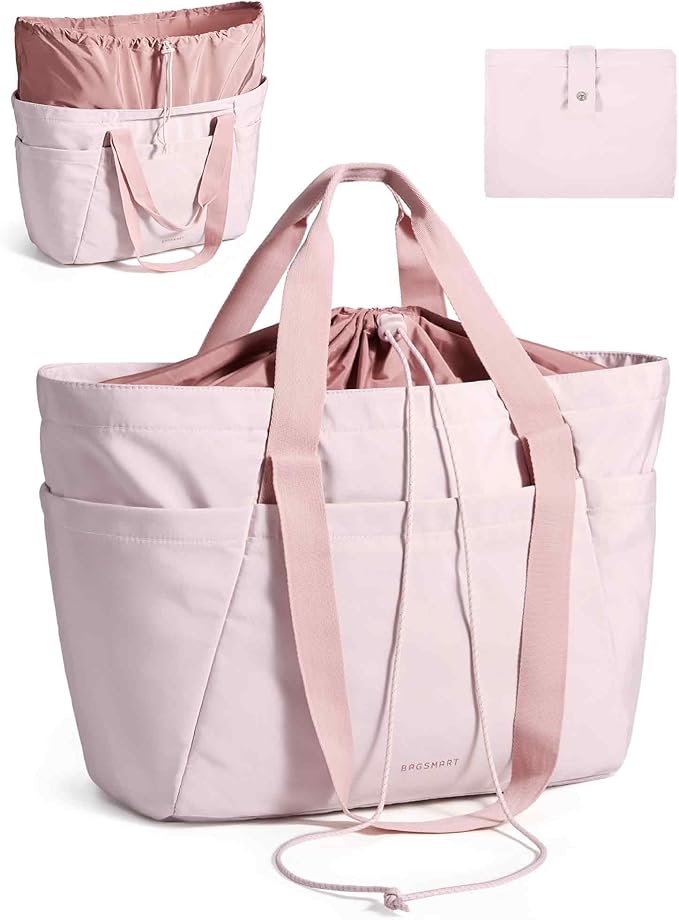 BAGSMART Reusable Grocery Bags, Large Beach Bag, Foldable Tote for Shopping Moving Holiday Travel Packing