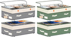 Dolicer 4 Pack 92L Under Bed Storage with Wheels, 6in-10in Height Adjustable Underbed Storage Containers (Grey & Green)