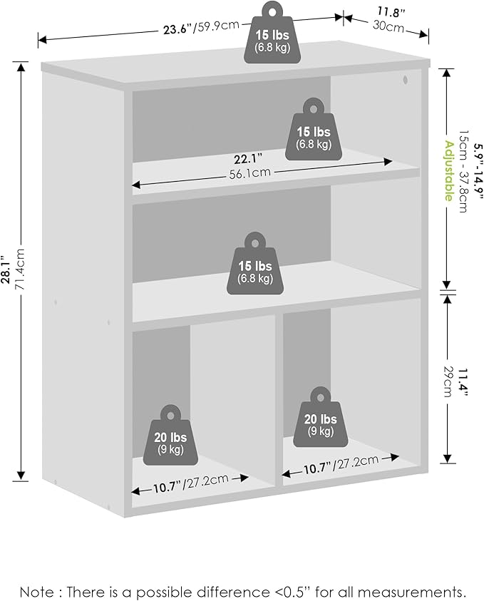 Furinno Reed Closet Organizers and Storage, 3-Tier Closet Organizer, Open Shelf Closet Storage, for Wardrobe, Bedroom, Living