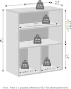 Furinno Reed Closet Organizers and Storage, 3-Tier Closet Organizer, Open Shelf Closet Storage, for Wardrobe, Bedroom, Living