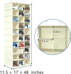 coastal rose Hanging Shoe Organizer for Closet, 30 Sections Hanging Closet Organizers and Storage Shelves Space Saving Shoe R
