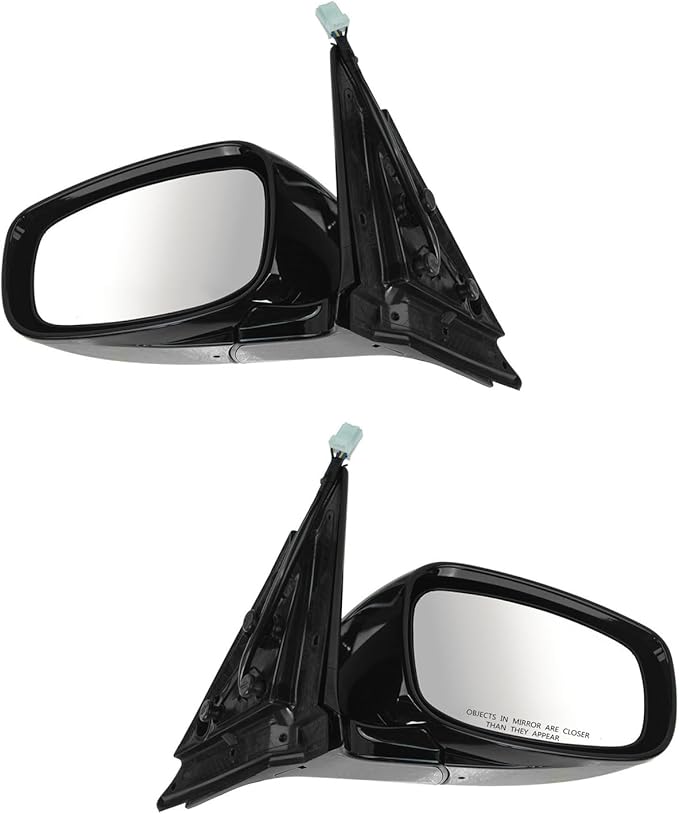 TRQ 2 Piece Driver and Passenger Side Mirror Assembly Set Electric Adjustment Non-Heated No Memory Black Compatible with 2011