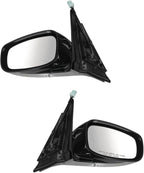 TRQ 2 Piece Driver and Passenger Side Mirror Assembly Set Electric Adjustment Non-Heated No Memory Black Compatible with 2011