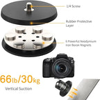 UTEBIT Magnetic Camera Mount for Action Camera, 66lb Strong Magnetic Mount with 360° Rotation Ball Head for Car or Magnetic Surfaces, Compatible with Gopro Hero 13, DJI Osmo Action Osmo Nano, Insta360