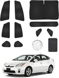 8PCS Window Shades for Toyota Prius Hatchback 2010-2015 Accessories – Full Coverage Sun Shade for Side Windows, Rear Triangular & Windshield – UV Protection & Privacy for Camping, Napping, Relaxing