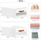 DIMJ Closet Organizers and Storage - Fabric Bins with Drawers for Closet Foldable Clothes Organizers with Clear Window, Stack