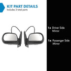 TRQ 2 Piece Driver and Passenger Side Mirror Assembly Set Electric Adjustment Heated No Memory Black Compatible with 2006-200