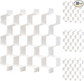 Honeycomb drawer organizer and divider, underwear, socks, tie sorter, office supplies and sundry sorting 32 pieces (White)
