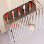 Makeup Storage Box Metal Makeup Organizer Rack Box, Countertop Organizer for Cosmetics, Vanity Holder for Lipstick, Brushes, 