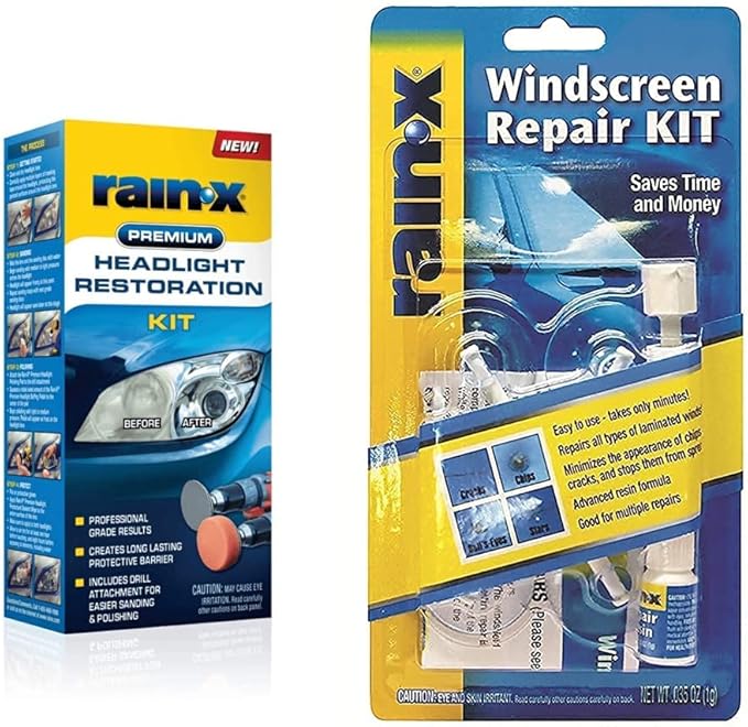 Rain-X Headlight Restoration Kit + Windshield Repair Kit