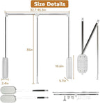 Pull Down Closet Rod White, Adjustable 33-45 inches Side Mounted Closet Rod, Two-way Buffering 60 lbs Heavy Duty Wardrobe Lif