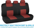 BDK PolyPro Car Seat Covers Full Set in Terracotta on Black, Front and Rear Split Bench Seat Covers for Cars, Easy to Install
