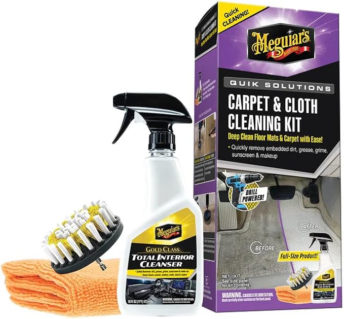 Meguiar's Carpet & Cloth Kit,This Car Care Kit includes a Premium Fabric & Carpet Cleaner and Accessories,A Plush Microfiber 