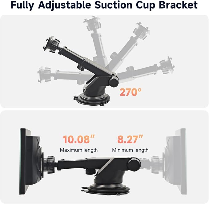 Dashboard Suction Cup Mount for Carplay Screen for car, Compatible with Some GPS mounts, Compatible with Most 7-inch, 9-inch, 10.26-inch Portable car Stereo