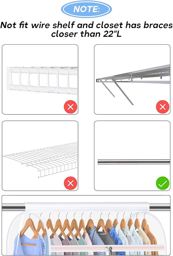 KEETDY 35" Hanging Garment Bags for Closet Storage Large Clear Garment Bags for Hanging Clothes Garment Rack Cover Coat Prote