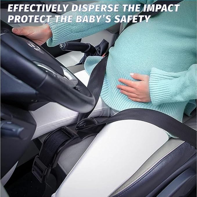 Car Seat Belt Cover for Pregnancy, Soft Harness for Neck and Abdomen Protection, with Adjustable Strap Soft Harness, Comfort Enhancer for Maternity Car Universal Travel(White)