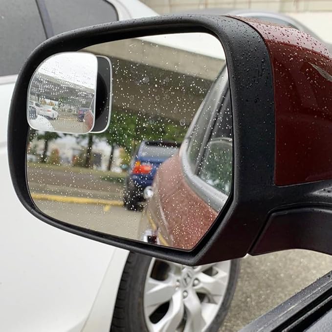 Ampper Blind Spot Mirror Fan Shaped, HD Glass Frameless Stick on Adjustabe Few Convex Wide Angle Rear View Blind Spot Car Mirror for Car Blind Spot, Pack of 4