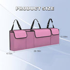 Car Trunk Organizer, Waterproof Backseat Hanging Large Storage with Adjustable Straps, Collapsible Cargo Bag with 4 Pockets,