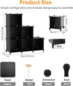 AWTATOS Cube Storage Organizer, Storage Cubes Shelves Bookshelf, 6 Cube Closet Organizers and Storage, DIY Stackable Plastic 