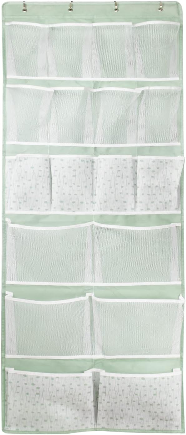 18 Pockets Over the Door Organizer with 4 Kind Pockets,Behind Door Shoes Rack,Back of Closet Storage Organization for Socks,H