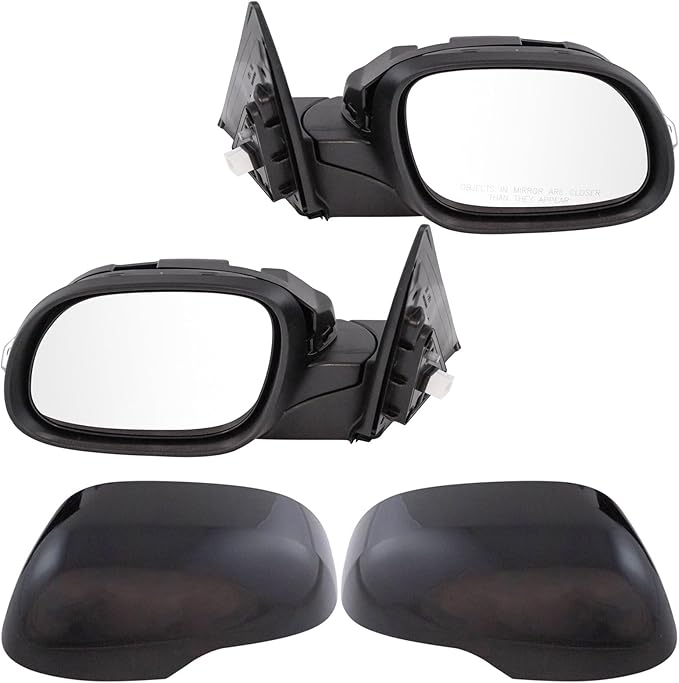 TRQ Driver & Passenger Side Power Mirror Set Paint to Match, Memory, Manual Fold, Housing Turn Signal Compatible with 2014-20