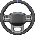 MEWANT Steering Wheel Covers for Ford F-150 2021-2023 / F-150 Lightning 2022-2023 Hand-Stitched F150 Steering Wheel Wrap