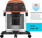 BLACK+DECKER Shop Vacuum Wet and Dry, 5 Gallon 3-in-1 Stainless Steel Shop Vac with Accessories, 4 HP Vacuum Cleaner, for Wor