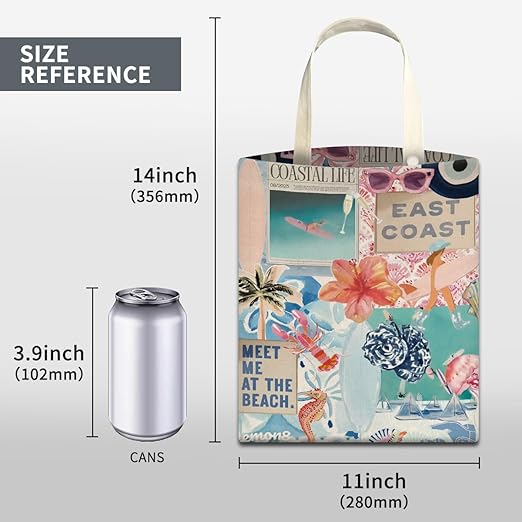 Car Trash Can, Cute Car Trash Bag, Hanging Car Organizer and Storage Bag, Trash Bin for Car Accessories, Vehicle, Travelling, Camping Retro Summer Collage