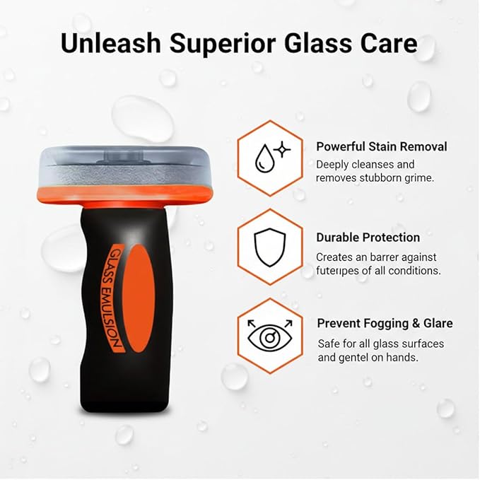 2026 New Handheld Glass Oil-Film Remover, Q4 Glass Guard Cleaner for Cars Window, Crystal Clear View, Multi‑Surface Oil Film 