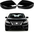 Moonlinks Compatible with Nissan Sentra 2013 2014 2015 2016 2017 2018 2019 Side Mirror Cover Replacement,Glossy Black Left Driver&Right Passenger Side Door Rearview Side Mirror Cap WITHOUT Turn Signal