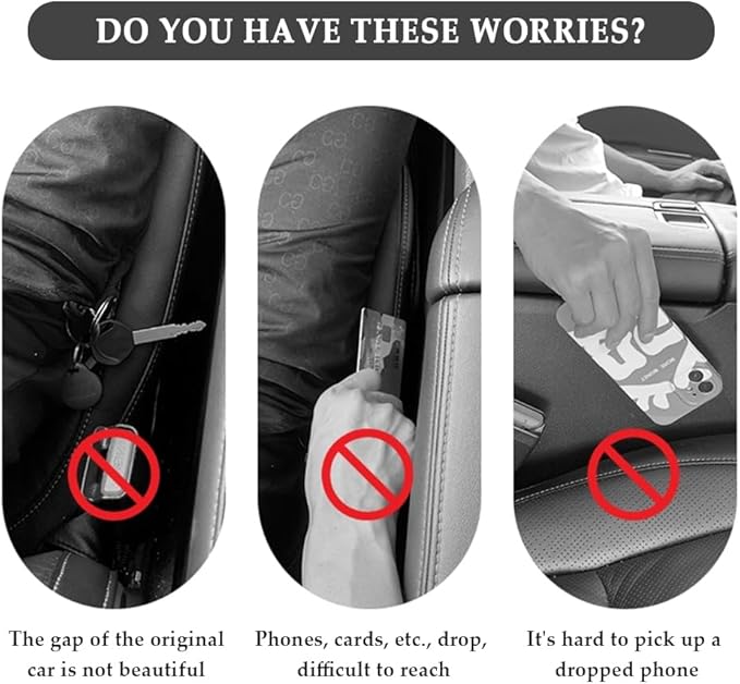 2PCS Car Seat Gap Filler,Super Flexible Car Side Seat Gap Filler CCar interior Accessories,Universal Car Organizer Between Seats for Tightly Filling Seat Gaps(Carbon Fiber/2PCS)…