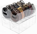 4-Pack Belt storage Organizer for Closet with Removable Dividers - 5 Compartments & Handles Drawer organization and storage f