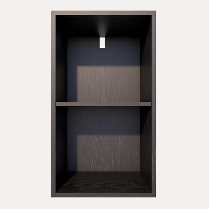 Book Shelf, 2-Tier Bookcase, Wooden Open Cube Storage Organize, 9.3 x 11.8 x 21.1 Bookshelf for Living Room, Bedroom, Home Of