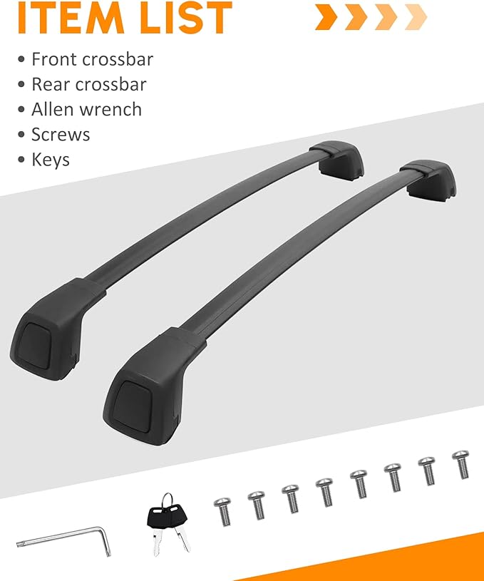 Snailfly Roof Racks Cross Bars Fit for 2021-2026 KIA Sorento & Sorento HYBIRD Rooftop Cargo Crossbars with Lock (Only for Non-X-LINE Models with Flush Side Rails)