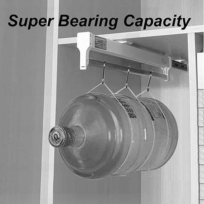 Pull Out Clothes Rail Extendable Clothes Rail for Closet - Pull Out Closet Rod with 2 Sliding Rail Adjustable 30-80Cm, Wardro