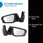TRQ Driver and Passenger Side Power Heated Mirror Set Textured Black Triple Stripe Style Compatible with 2018 2019 Chevrolet 