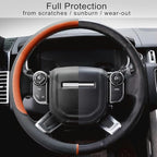 COFIT Breathable Car Steering Wheel Cover 15 inch Auto Universal Leather Wrap Non-Slip Steeringwheel Protector Automotive Int