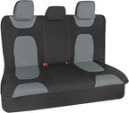Motor Trend Waterproof Car Seat Covers Full Set – Black & Gray Seat Covers for Car Front & 60/40 Split Back Bench - Carseat C